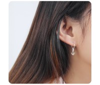 CZ Silver Hoop Earring HO-1659